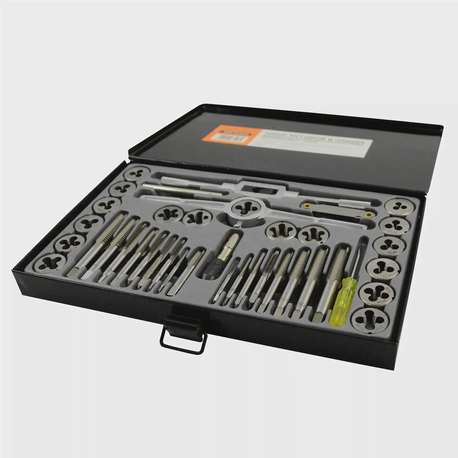 🛍 Набор метчиков и плашек WIEDERKRAFT WDK-DTM3110 М2-М18, 110 предметов, метрическая резьба-2