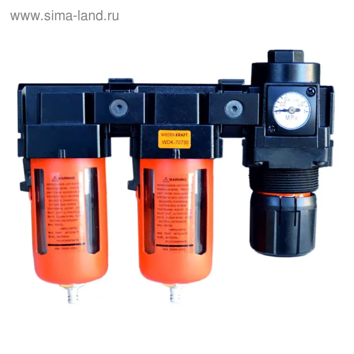 Блок подготовки воздуха WIEDERKRAFT WDK-70730, 3/8", 1500 л/мин, -5° +60°, 10 бар.-0