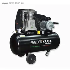 Компрессор WIEDERKRAFT WDK-91053, воздушный, ременной, 100л, 423 л/мин, 10бар, 1000 об/мин