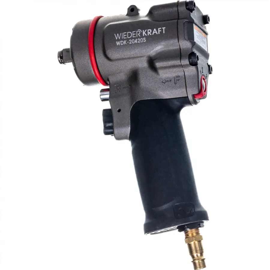 Компактный пневматический ударный гайковерт WIEDERKRAFT 1/2", 1200 Нм, 119 мм